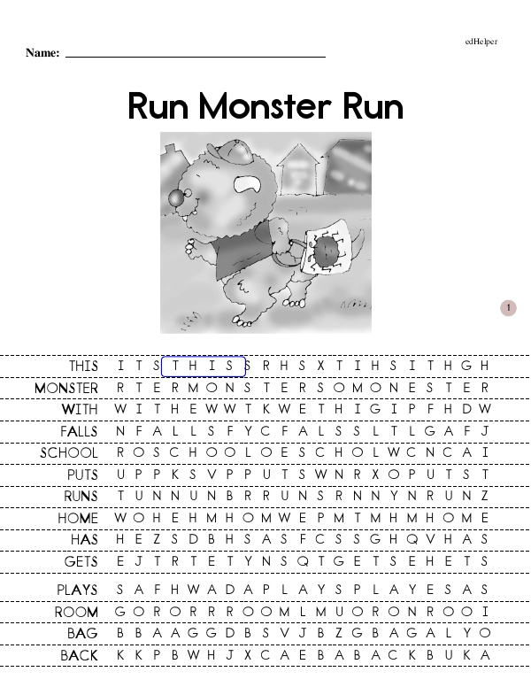 Run Monster Run - Reading Book with Review Questions (The Monsters Early Reader Book Series Book 2 - First Books - Beginning Reader)