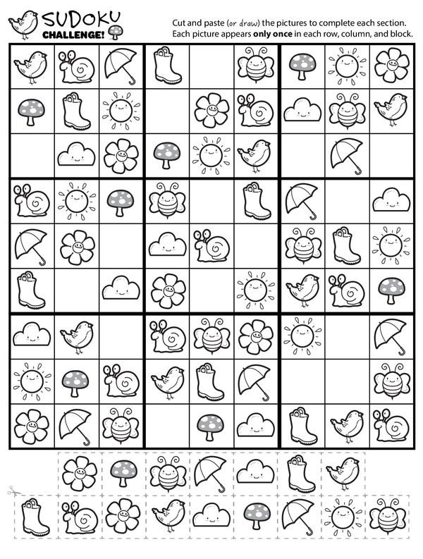 Spring Sudoku Challenge - A Cut and Paste Activity