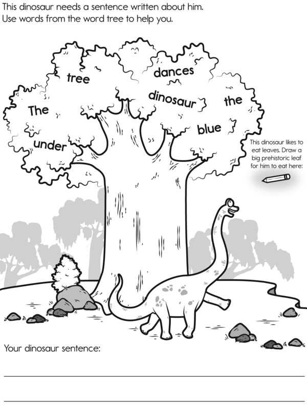 Use Words From the Word Tree to Write a Sentence About a Dinosaur