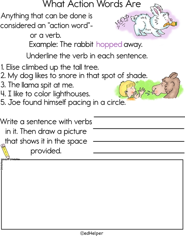 Interactive Action Verb Lesson: Write it, Draw it, Know it!