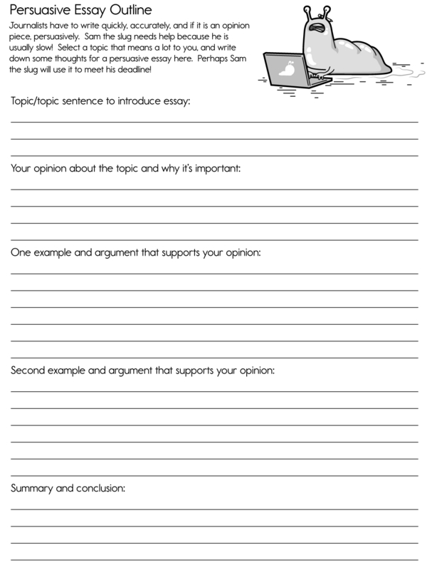 Write a Persuasive Outline for Sam the Slug