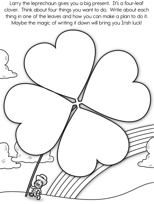 Write Four Things You Want to Do on a Four-Leaf Clover