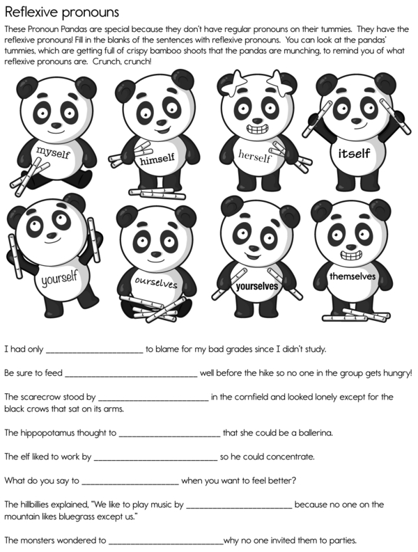 Write Sentences With Reflexive Pronouns: A Fill-in-the-Blank Activity