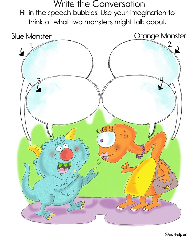 Write the Conversation Activity - Monster Talk: Crafting Conversations Between Colorful Creatures