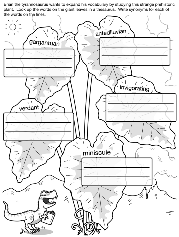 Writing Synonyms for Unfamiliar Words With Brian the Tyrannosaurus